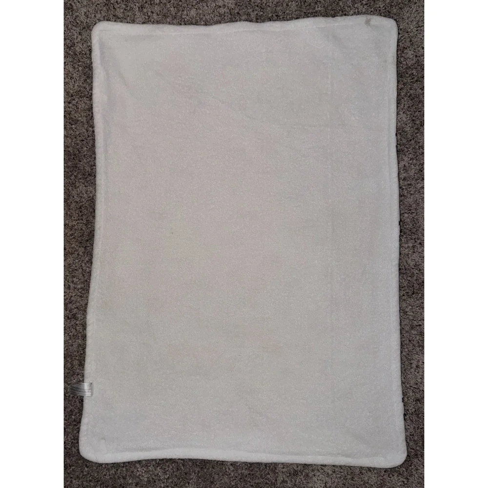 Carter's Baby Blanket Safari Multi Color‎ Zoo Animals White Plush 40x30
